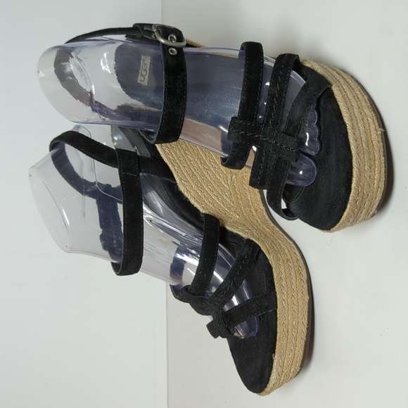 UGG Callia Platform jute/espadrille wedge sandal women's size 9 - Picture 1 of 15